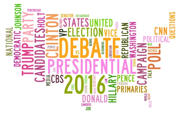 USA presidential election debates in word tag cloud