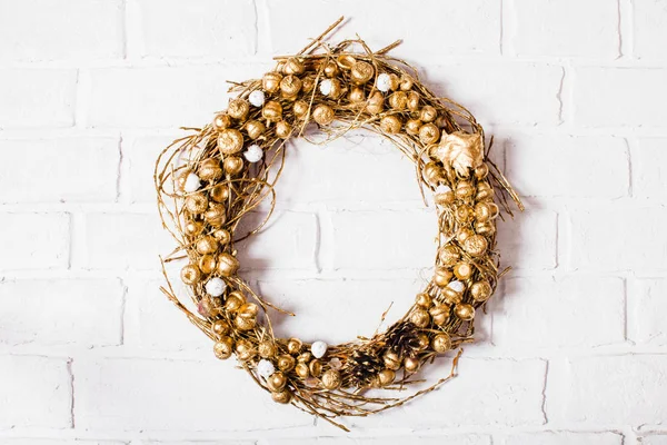 Golden woven wreath