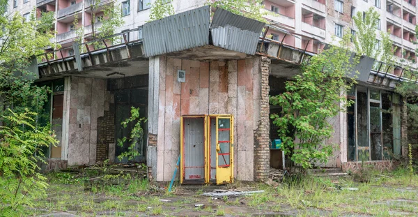 Obsolete telephone booth in Pripyat