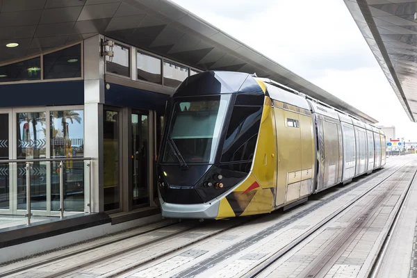 New modern tram in Dubai, UAE