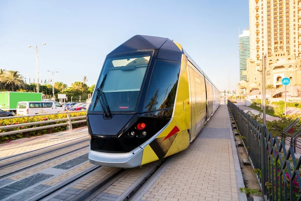 New modern tram in Dubai, UAE