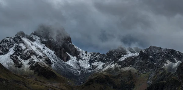Panorama of mountain pass Zagedan. Caucasus mountains.