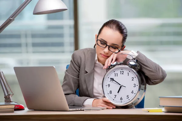 Businesswoman failing to meet challenging deadlines
