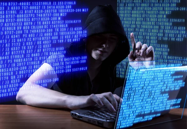 Hacker in digital security concept