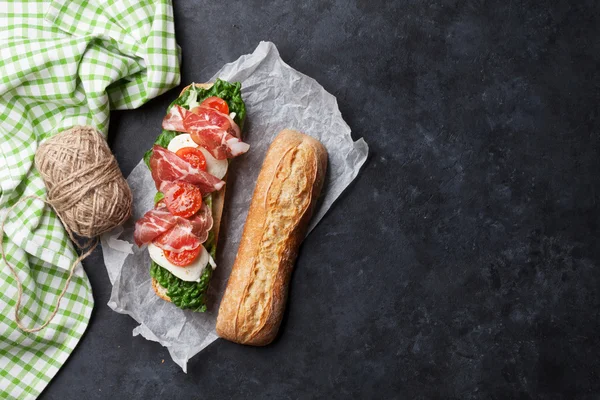 Ciabatta sandwich with salad