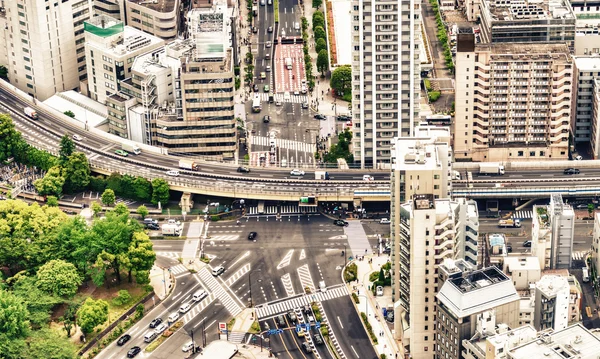 Tokyo road intersection and buildings