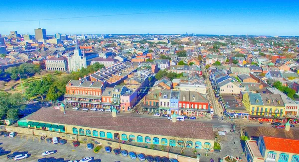 New Orleans cityscape and buildings, aerial view