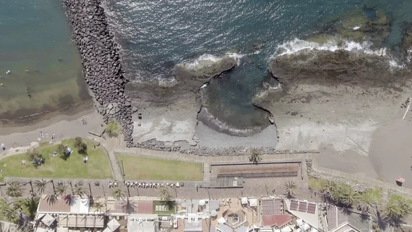 Overhead view of Las Americas Beach in Tenerife, Spain