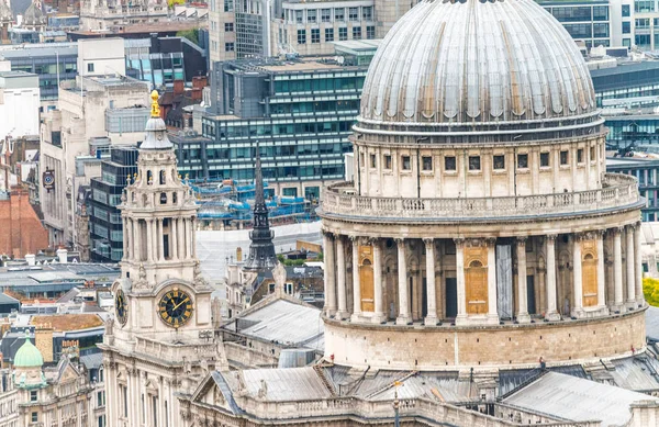 St Paul Cathedral facade, London aerial view