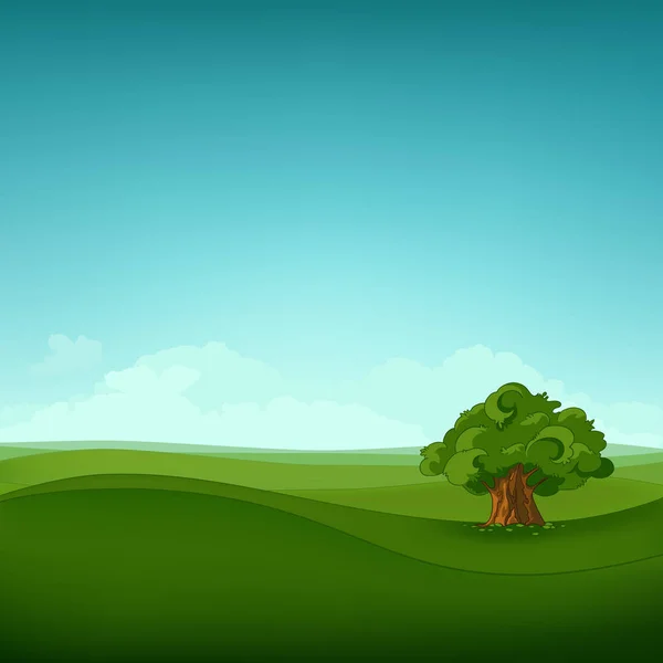 Cartoon background of summer field landscape.