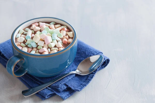 Hot chocolate with mini marshmallows warming drink