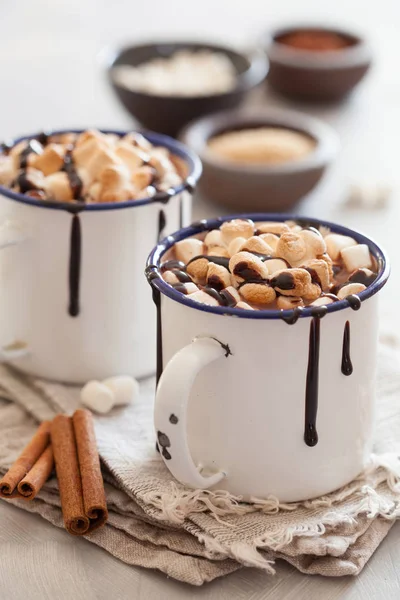 S\'mores hot chocolate mini marshmallows cinnamon winter drink