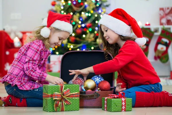 Kids with christmas present