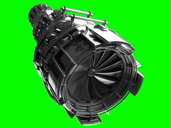 Jet engine turbine blades of plane, aircraft concept, aviation a