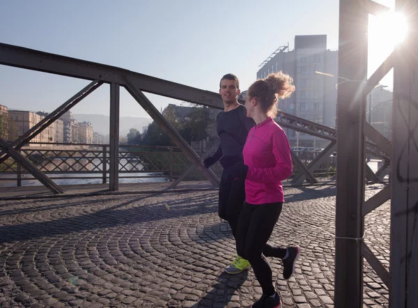 Young  couple jogging