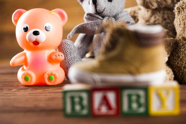 Wooden toy cubes with letters