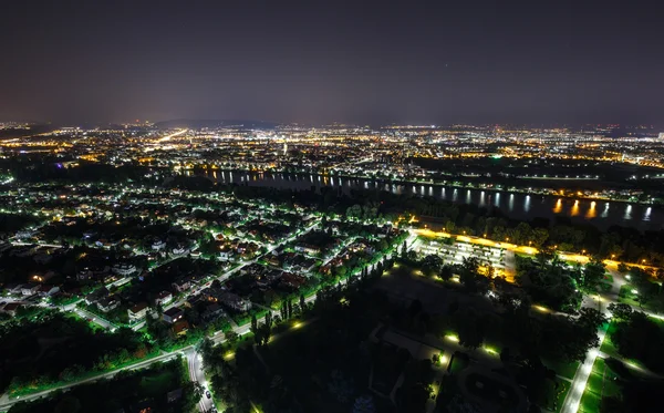 Vienna at  night  with city lights