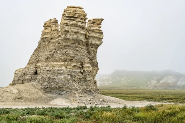 Castle Rock in Kansas prairie