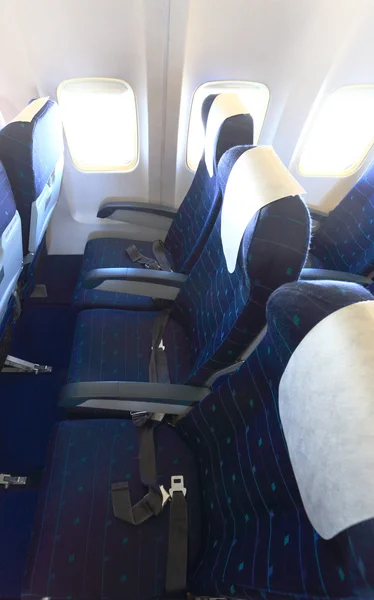 Top view of empty airplane seats