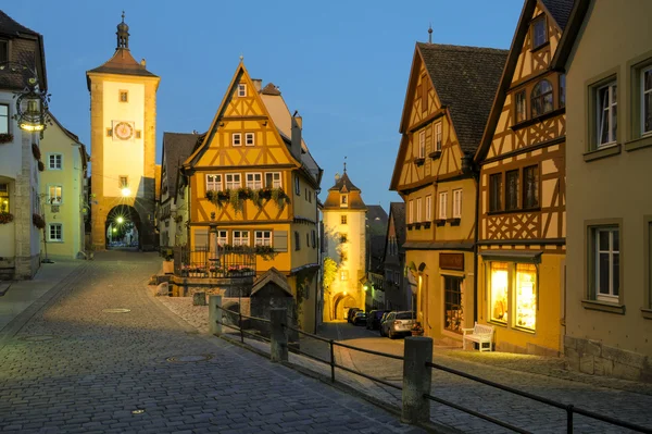 Historic city Rothenburg in Bavaria with with medieval houses