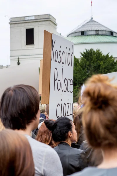 Warsaw, Poland, 2016 10 01 - protest against anti-abortion law f