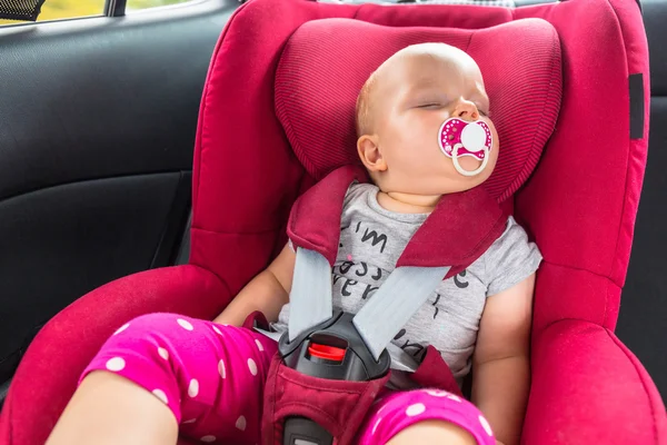 Little girl in the car safety seat