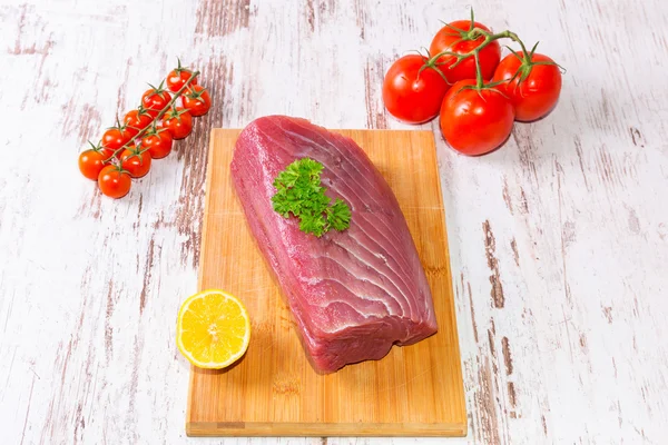 Raw tuna steak