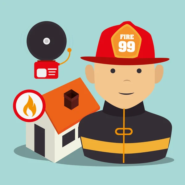 Firefighter man cartoon