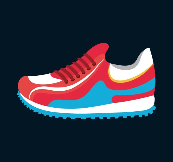 Sneaker sport running icon black background isolated
