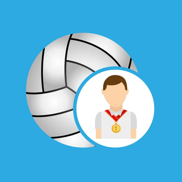 Athlete medal volley ball icon graphic