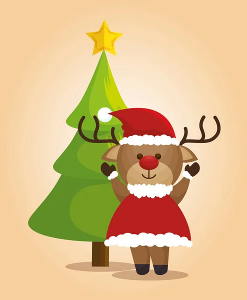 Reindeer animal christmas icon