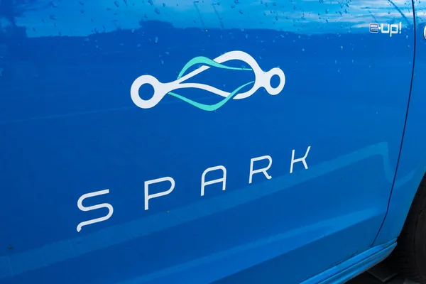 Volkswagen Spark electric car logo at day time