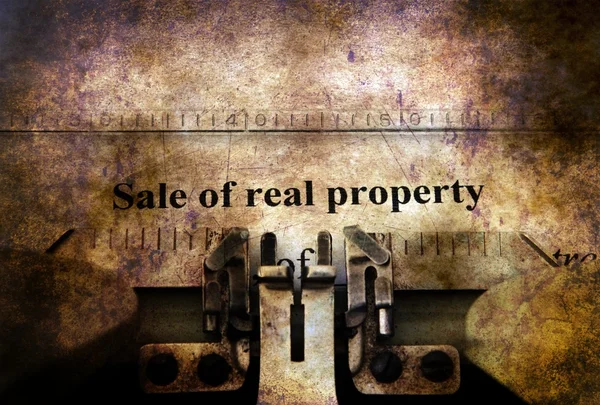 Sale of real property form grunge concept