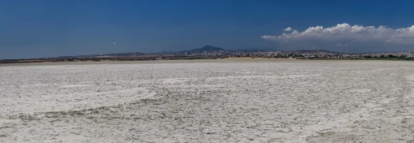 Panoramic view of the dried salt lake of Larnaca.