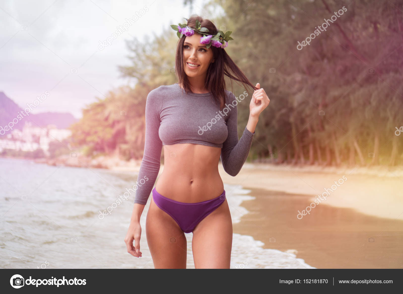 Pretty Woman On The Beach Stock Photo By Nelka7812 152181870