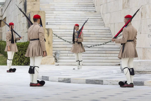 ATHENS, GREECE - SEPTEMBER 21: The Changing of the Guard ceremon