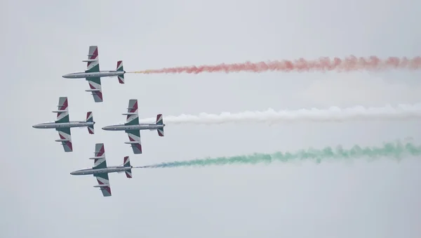 Italy, Sicily; 25 September 2016, airshow with acrobatic jets (Frecce Tricolori) - EDITORIAL