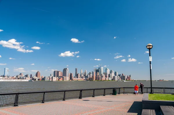 Beautiful new york city skyline over hudson river, usa, america.