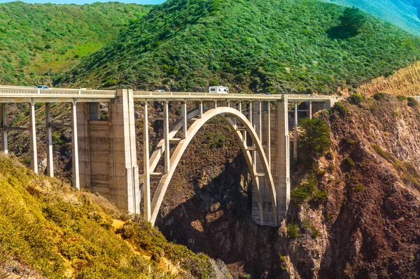 Bixby Creek Bridge on Highway #1 at the US West Coast traveling south to Los Angeles