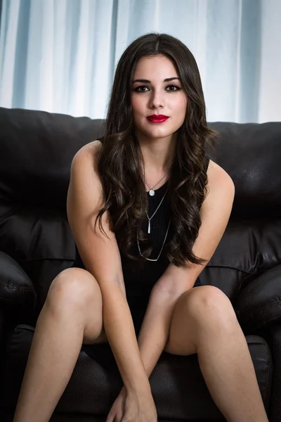 Seductive model on a couch
