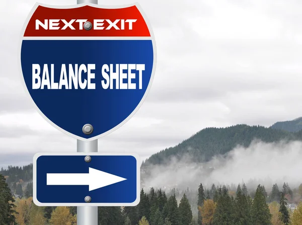 Balance sheet road sign