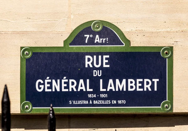 Rue du General Lambert - old street sign in Paris