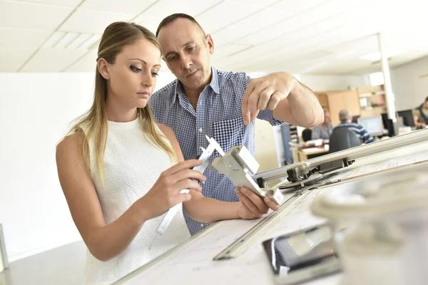 Woman on engineering training class