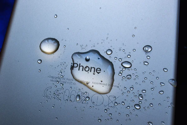 IPhone 7 Plus waterproof iPhone logo covered with water