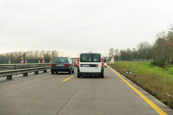 Driver point of view of cars in front