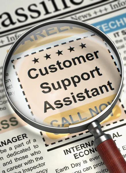 Customer Support Assistant Job Vacancy. 3D.