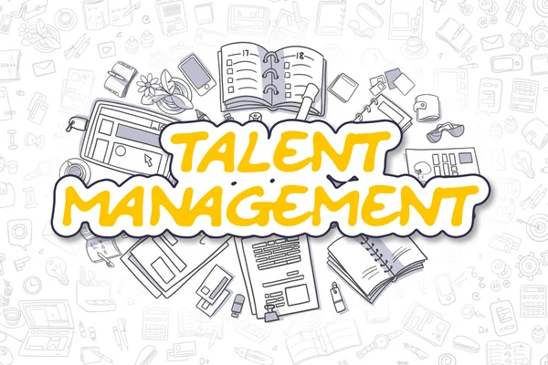 Talent Management - Cartoon Yellow Text. Business Concept.
