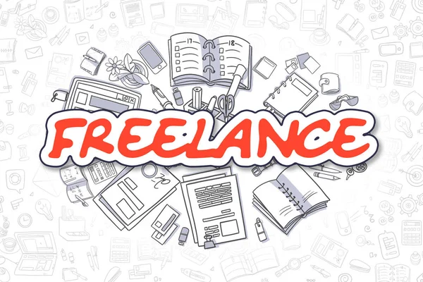 Freelance - Doodle Red Word. Business Concept.