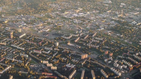 Aerial view of urban area at sunrise. Mustamae, Tallinn, Estonia
