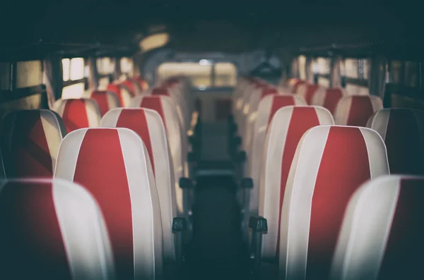 Interior inside of the bus with seats.